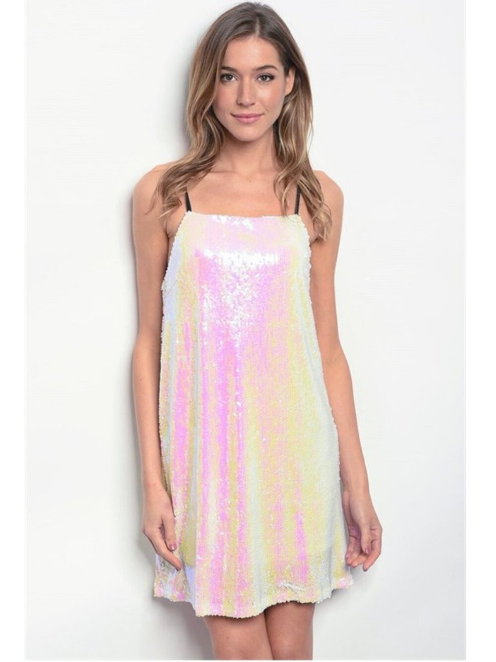 HYFVE White Iridescent Sequin Mini Dress Size S